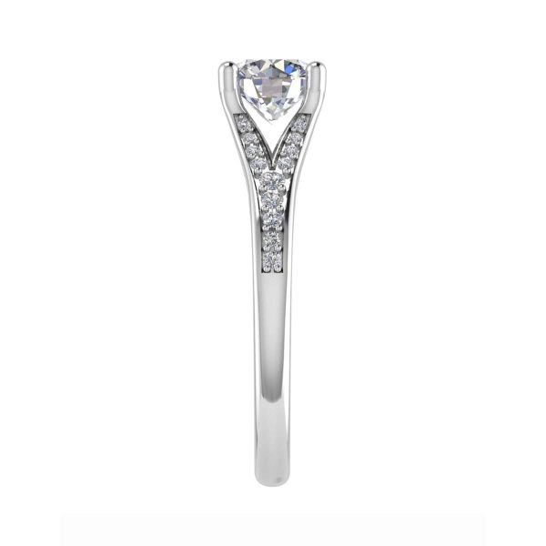 Emilia Natural Round Diamond Sidestone Ring