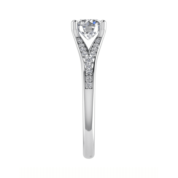 Emilia Lab Grown Round Diamond Sidestone Ring