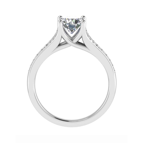 Emilia Natural Round Diamond Sidestone Ring
