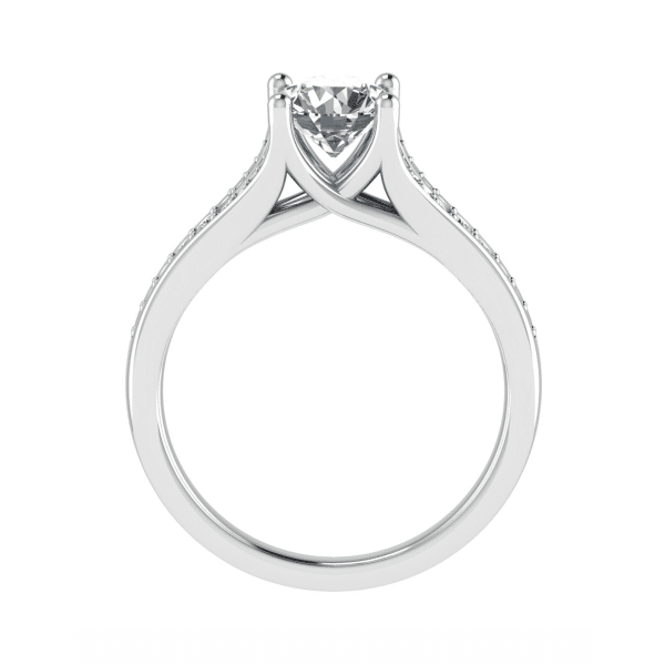 Emilia Lab Grown Round Diamond Sidestone Ring