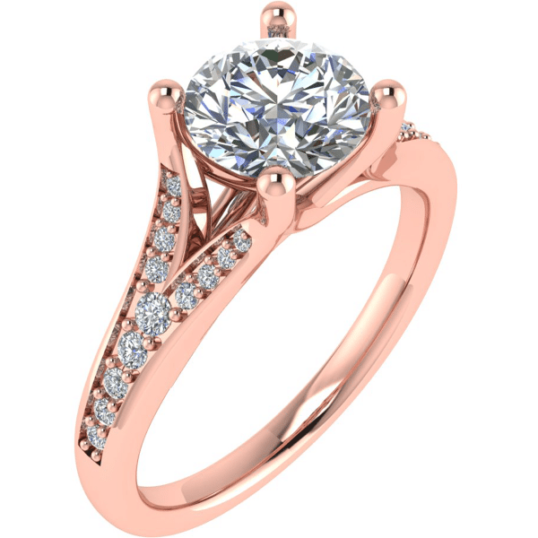 Emilia Lab Grown Round Diamond Sidestone Ring
