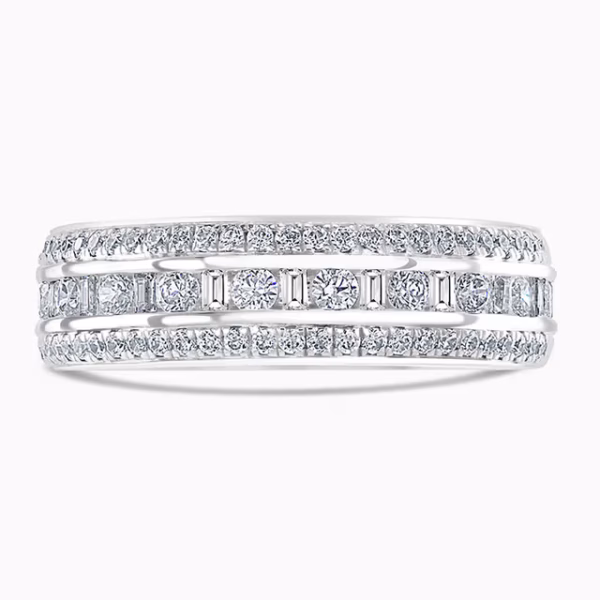 Three Row Diamond Full Hoop Eternity Ring 1.25cts