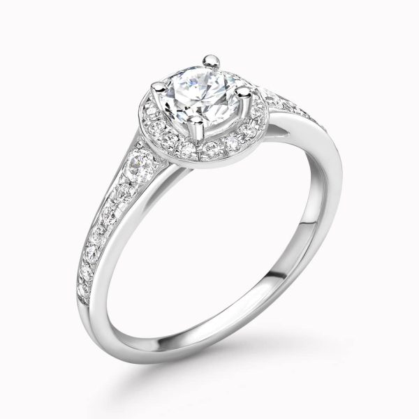 Evelyn Lab Grown Round Diamond Halo Ring
