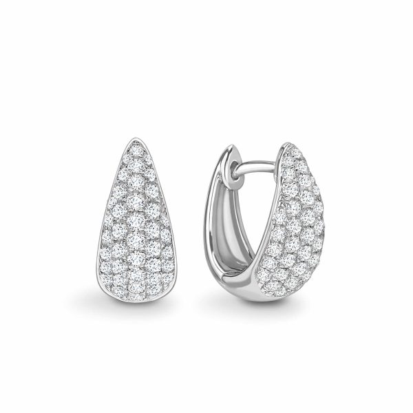 Pave Set Diamond Drop Earrings 0.39cts