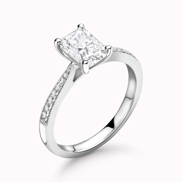 Fernanda Lab Grown Radiant Diamond Sidestone Ring