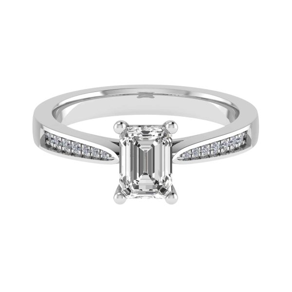 Fernanda Natural Emerald Diamond Sidestone Ring