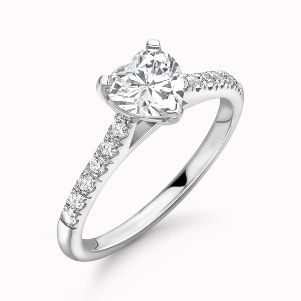Flora Lab Grown Heart Sidestone Ring