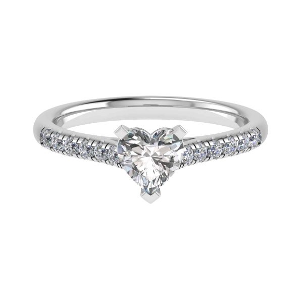 Flora Natural Heart Sidestone Ring