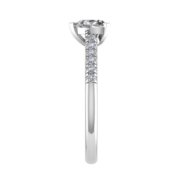 Flora Lab Grown Heart Sidestone Ring