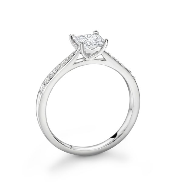 Florence Lab Grown Princess Diamond Sidestone Ring