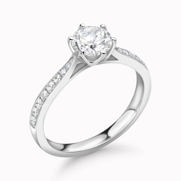 Francesca Lab Grown Round Diamond Sidestone Ring