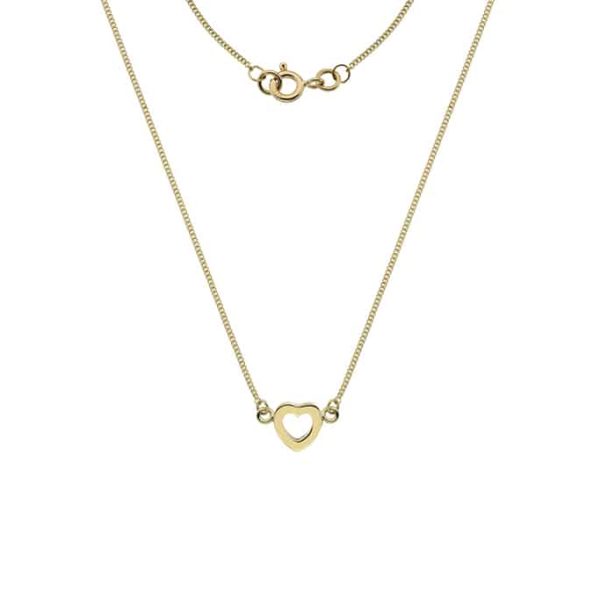 Yellow Gold Open Heart Necklace