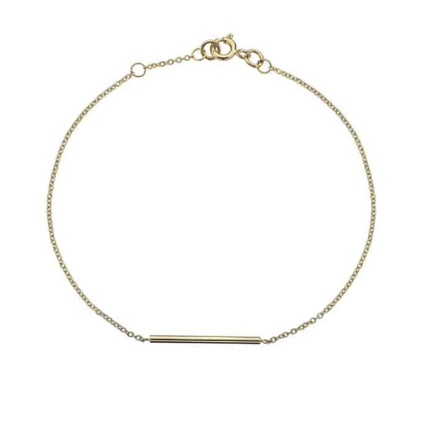 Yellow Gold Round Bar Bracelet