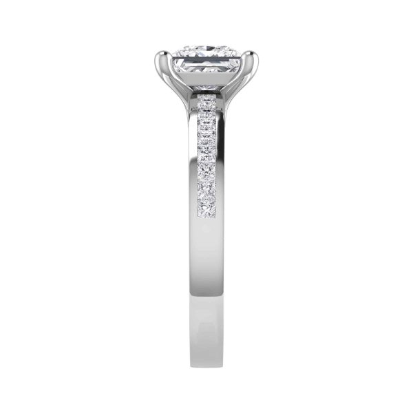 Halle Natural Princess Diamond Sidestone Ring
