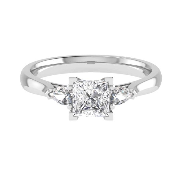 Halley Lab Grown Princess Diamond Trilogy Ring