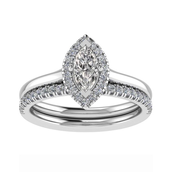 Havana Lab Grown Marquise Halo Ring