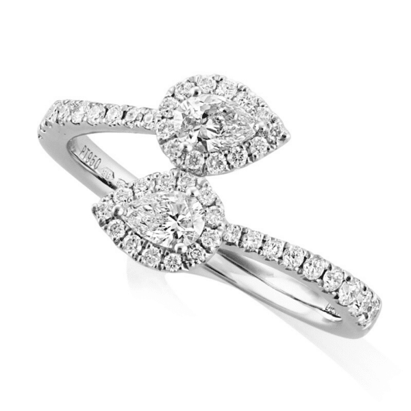 Pear Cut Diamond Twist  Dress Ring 0.64cts