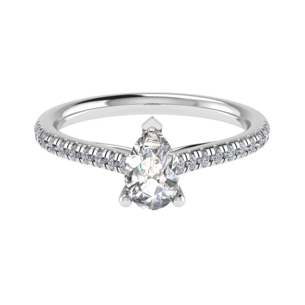 Jade Lab Grown Pear Diamond Sidestone Ring
