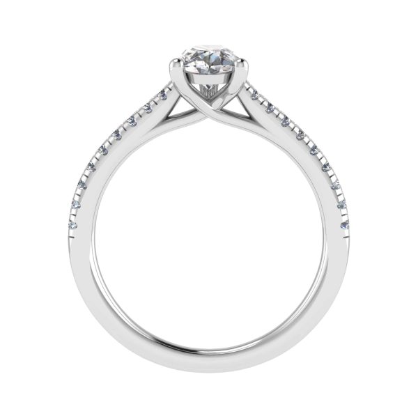 Jade Natural Pear Diamond Sidestone Ring