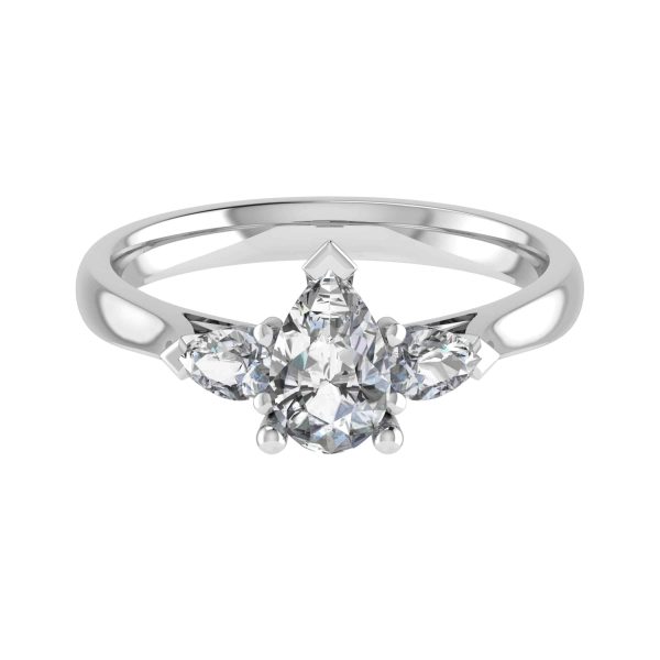Jasmine Lab Grown Pear Diamond Trilogy Ring