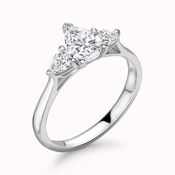 Jasmine Lab Grown Pear Diamond Trilogy Ring