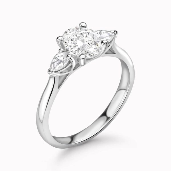 Jasmine Natural Oval Diamond Trilogy Ring
