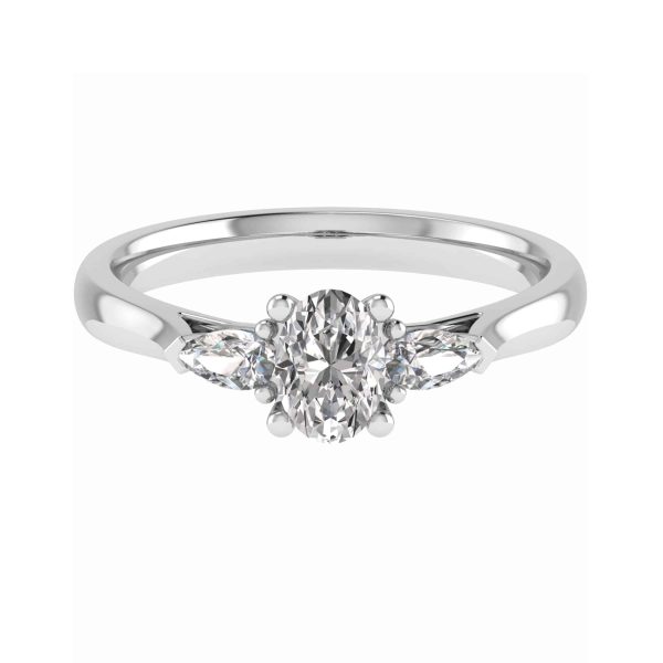 Jasmine Natural Oval Diamond Trilogy Ring