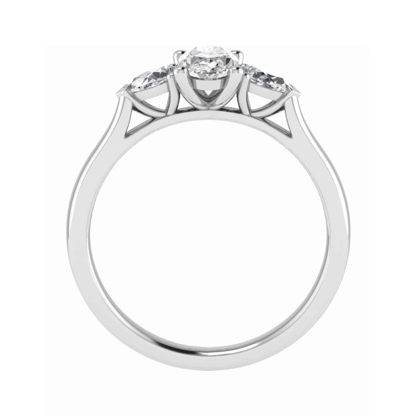 Jasmine Lab Grown Oval Diamond Trilogy Ring