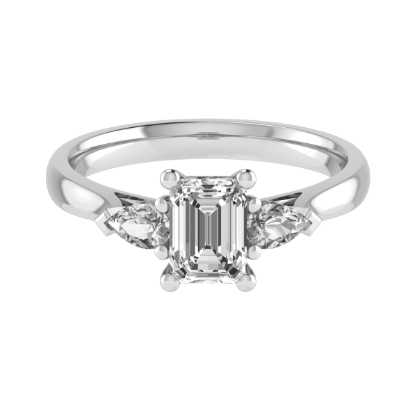 Jasmine Natural Emerald Diamond Trilogy Ring
