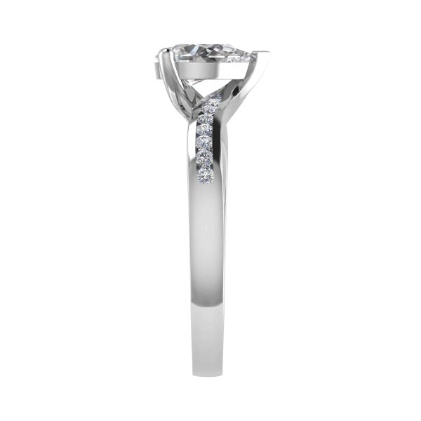 Joy Lab Grown Pear Diamond Sidestone Ring