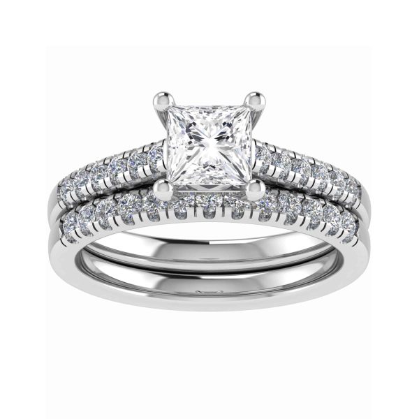 Lena Natural Princess Diamond Sidestone Ring
