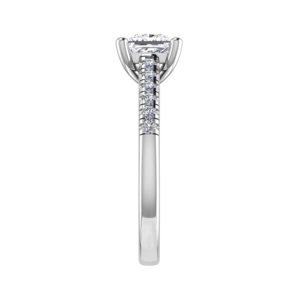 Lena Natural Princess Diamond Sidestone Ring