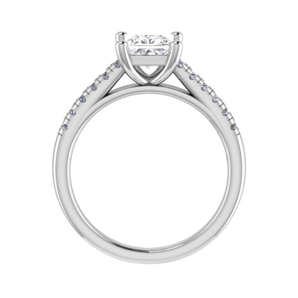 Lena Natural Princess Diamond Sidestone Ring