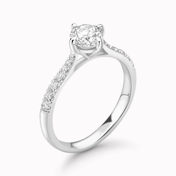 Lucia Lab Grown Round Diamond Sidestone Ring