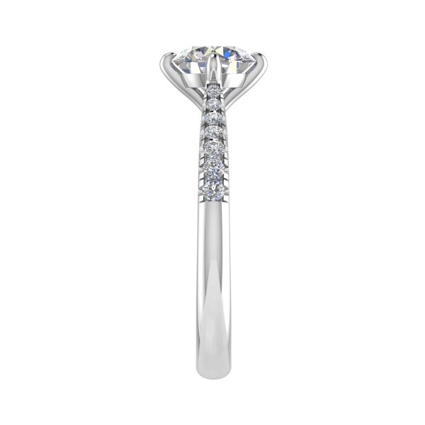 Lucia Lab Grown Round Diamond Sidestone Ring