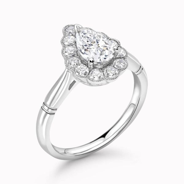Mabel Lab Grown Pear Diamond Vintage Ring