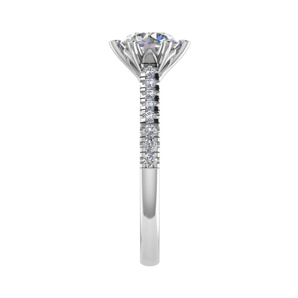 Maria Natural Round Diamond Sidestone Ring