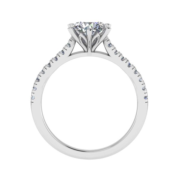 Maria Lab Grown Round Diamond Sidestone Ring