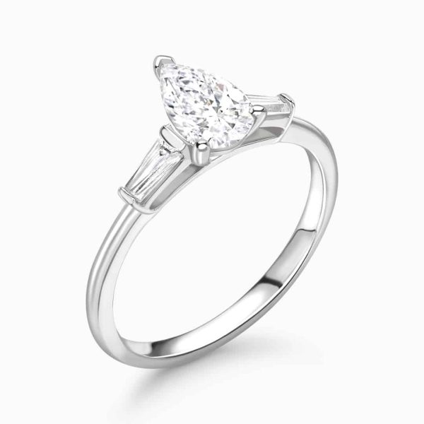 Marla Lab Grown Pear Diamond Trilogy Ring