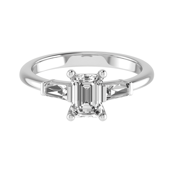Marla Lab Grown Emerald Diamond Trilogy Ring