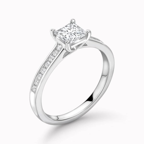 Melody Lab Grown Princess Diamond Sidestone Ring
