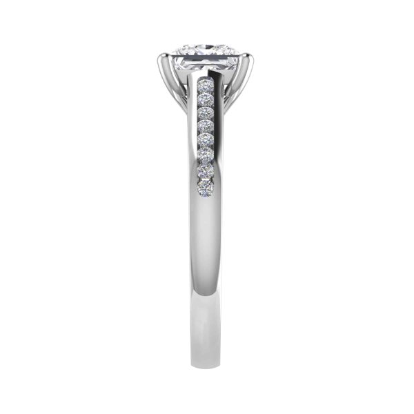 Melody Natural Princess Diamond Sidestone Ring