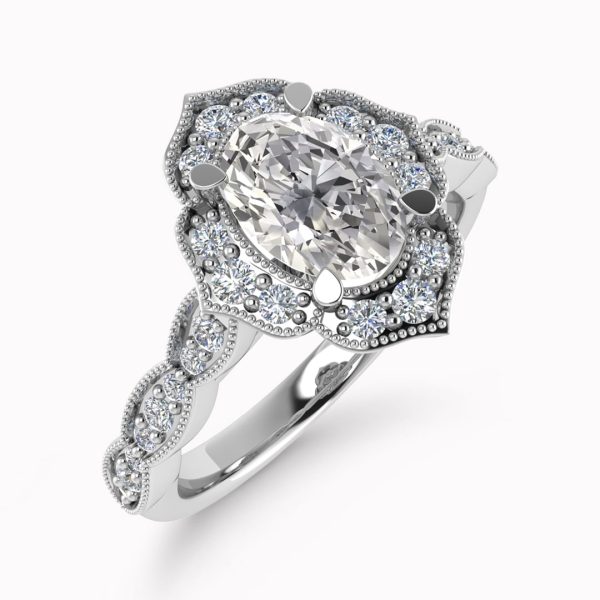 Piper Lab Grown Oval Diamond Vintage Ring