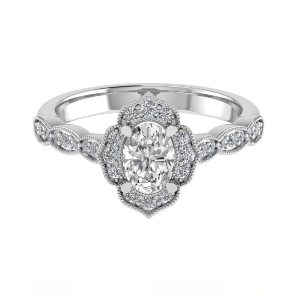 Piper Natural Oval Diamond Vintage Ring