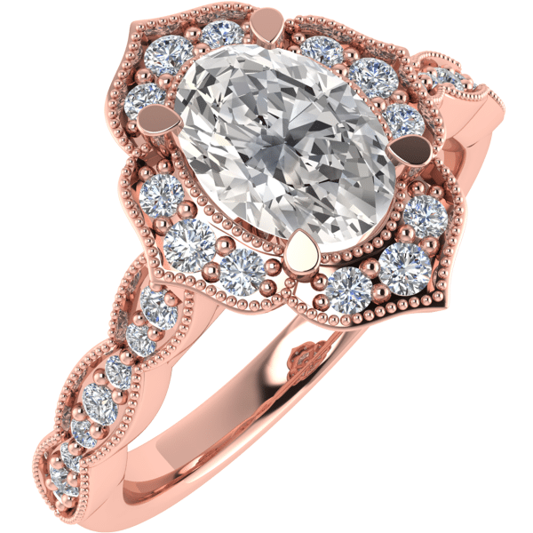 Piper Natural Oval Diamond Vintage Ring