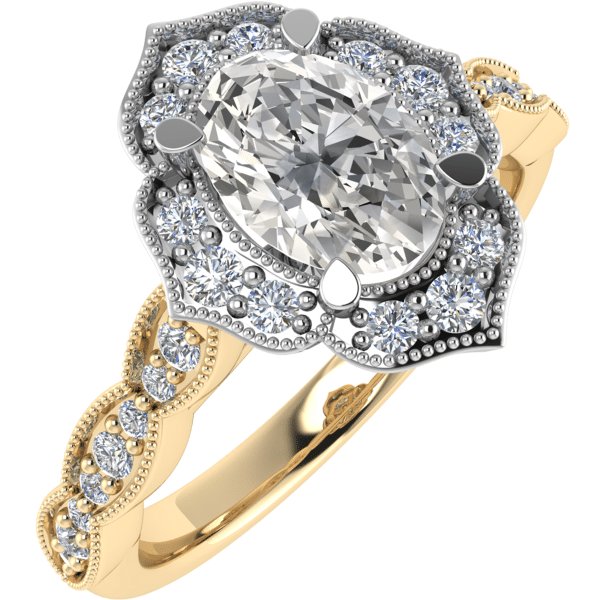 Piper Natural Oval Diamond Vintage Ring