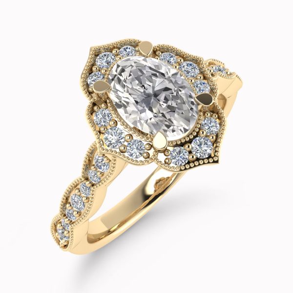 Piper Lab Grown Oval Diamond Vintage Ring