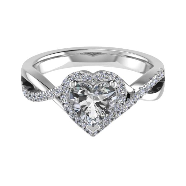 Muse Lab Grown Heart Halo Ring