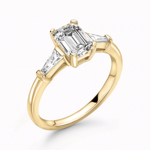 Marla Lab Grown Emerald Diamond Trilogy Ring