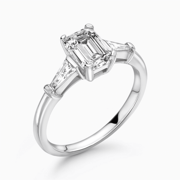 Marla Lab Grown Emerald Diamond Trilogy Ring